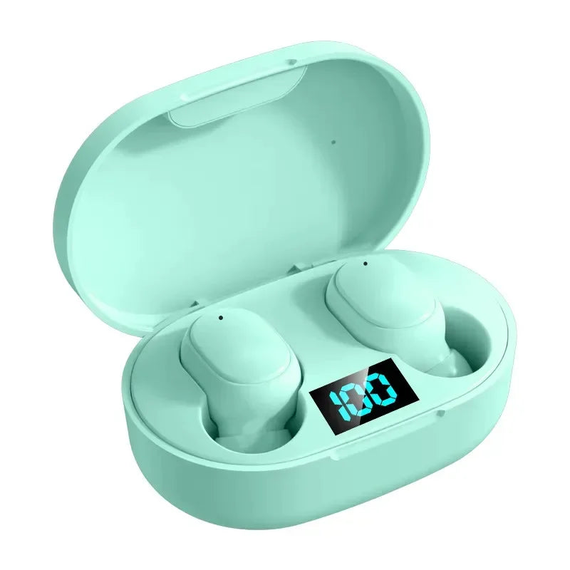 Wireless Bluetooth Headset Waterproof Noise Cancelling LED Earbuds with Mic Wireless