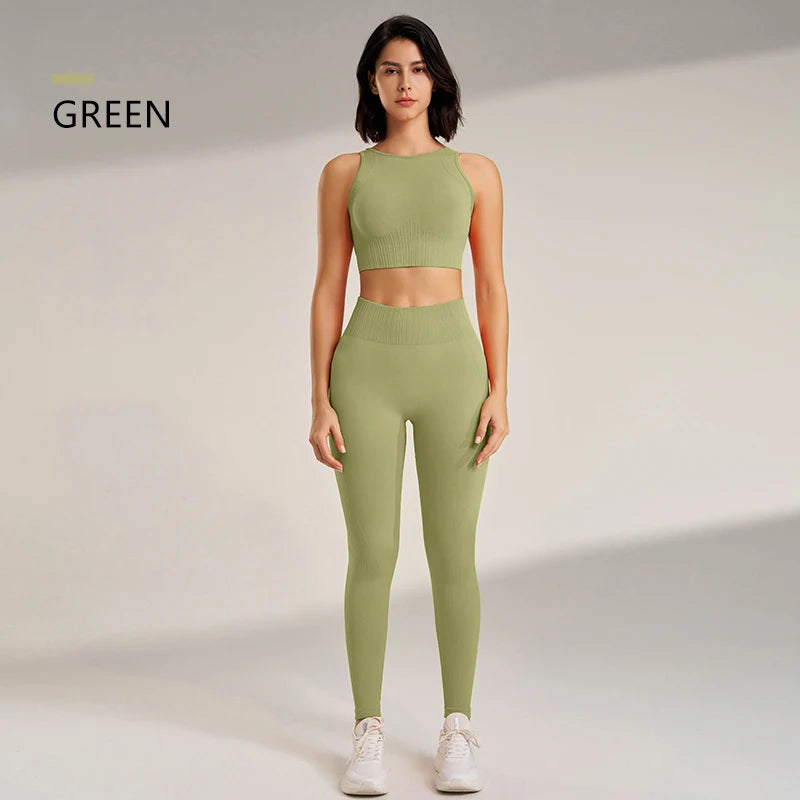 Yoga Leggings and Top Two Piece Set