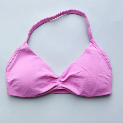 Sports Bra Strappy Backless Removable Cups