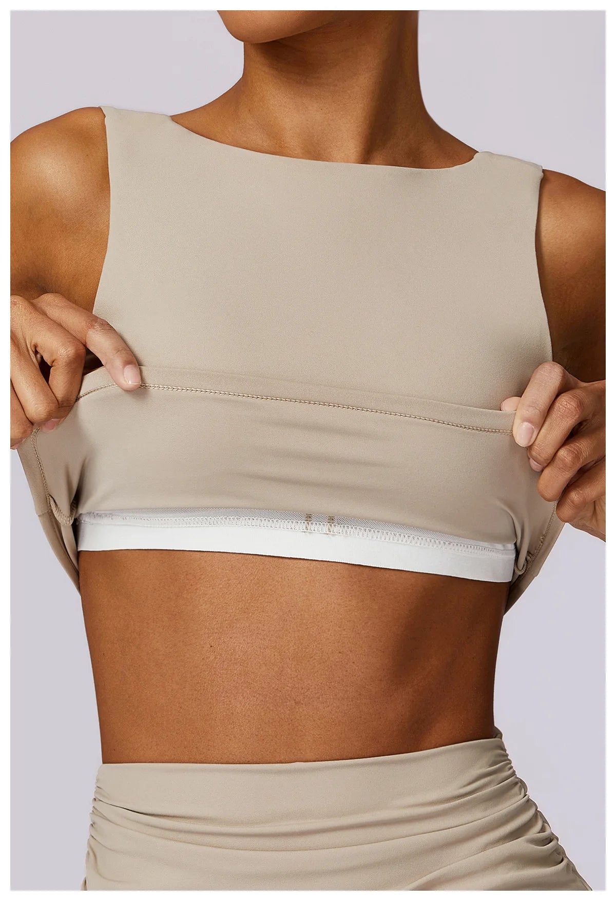 Sports Bra  Open Back Yoga Breathable Slim Fit  Tank Top With Removable Pads