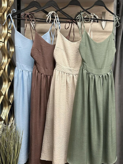 Casual Solid Color Long Dresses Sexy  Backless Party Pleated Dress