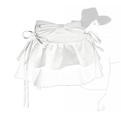 t Kawaii Bow Vintage A-line Gothic Mini Denim Skirts