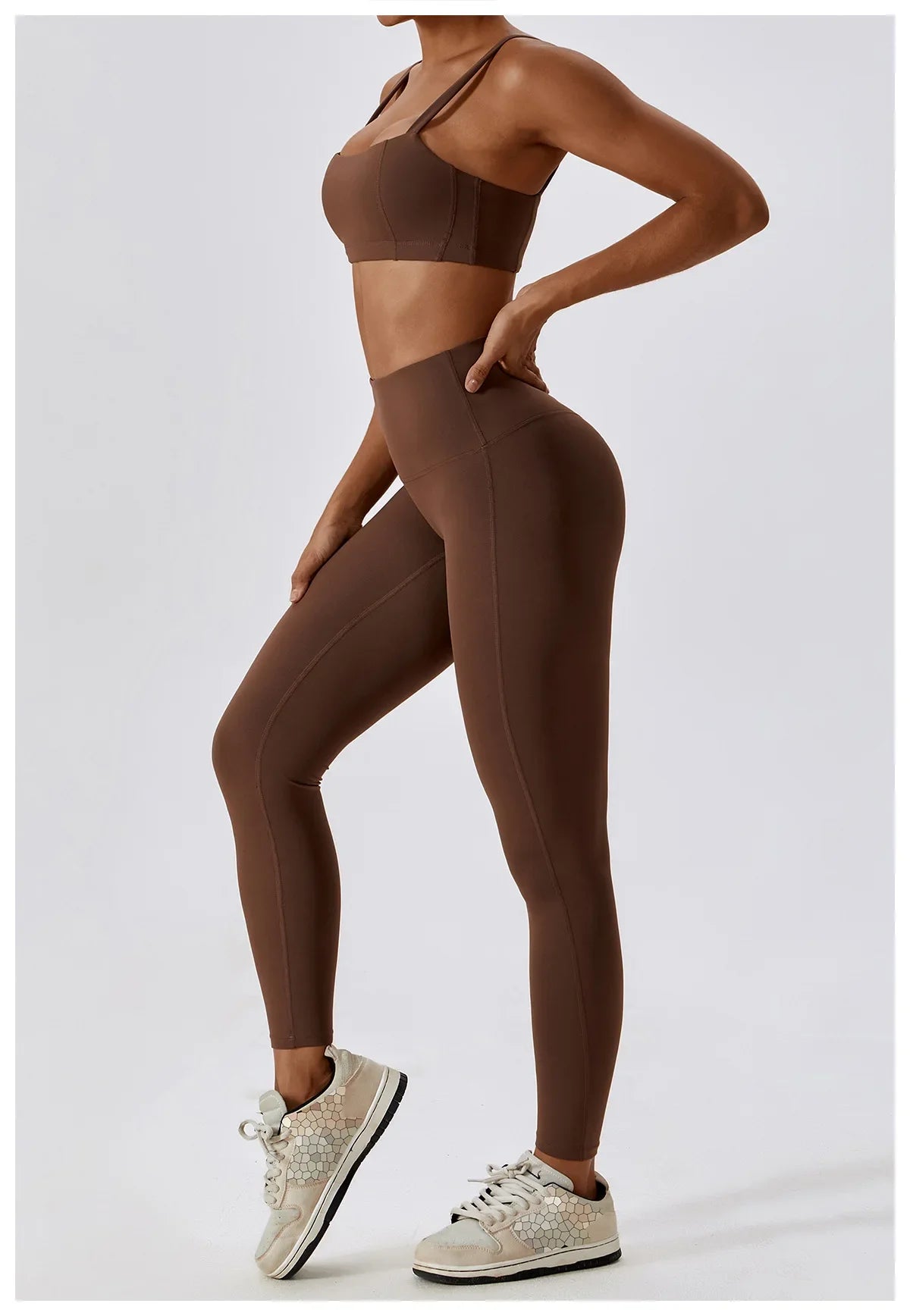 Yoga  High Waist Leggings And Top Two Piece Set Seamless