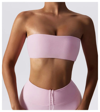 Strapless  Sports Bra Quick-Drying Yoga Tube Top