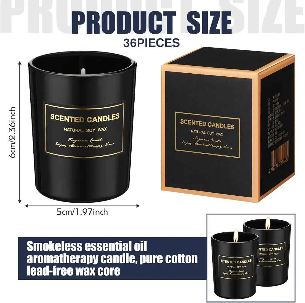 36 Pcs Scented Candles  Long Lasting Aromatherapy Candle