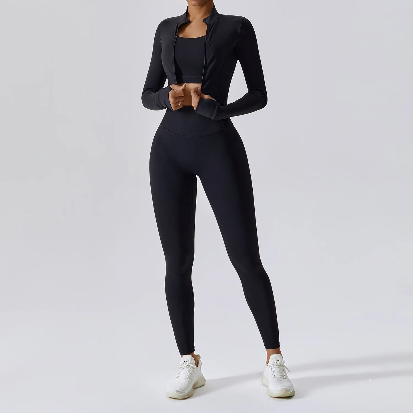 Yoga Set 3PCS  Sports Bra ，Jacket， Leggings