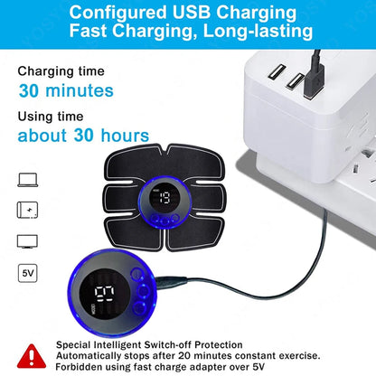 USB Rechargeable Smart Wireless Abdominal Training Electric Body Slimming Massager