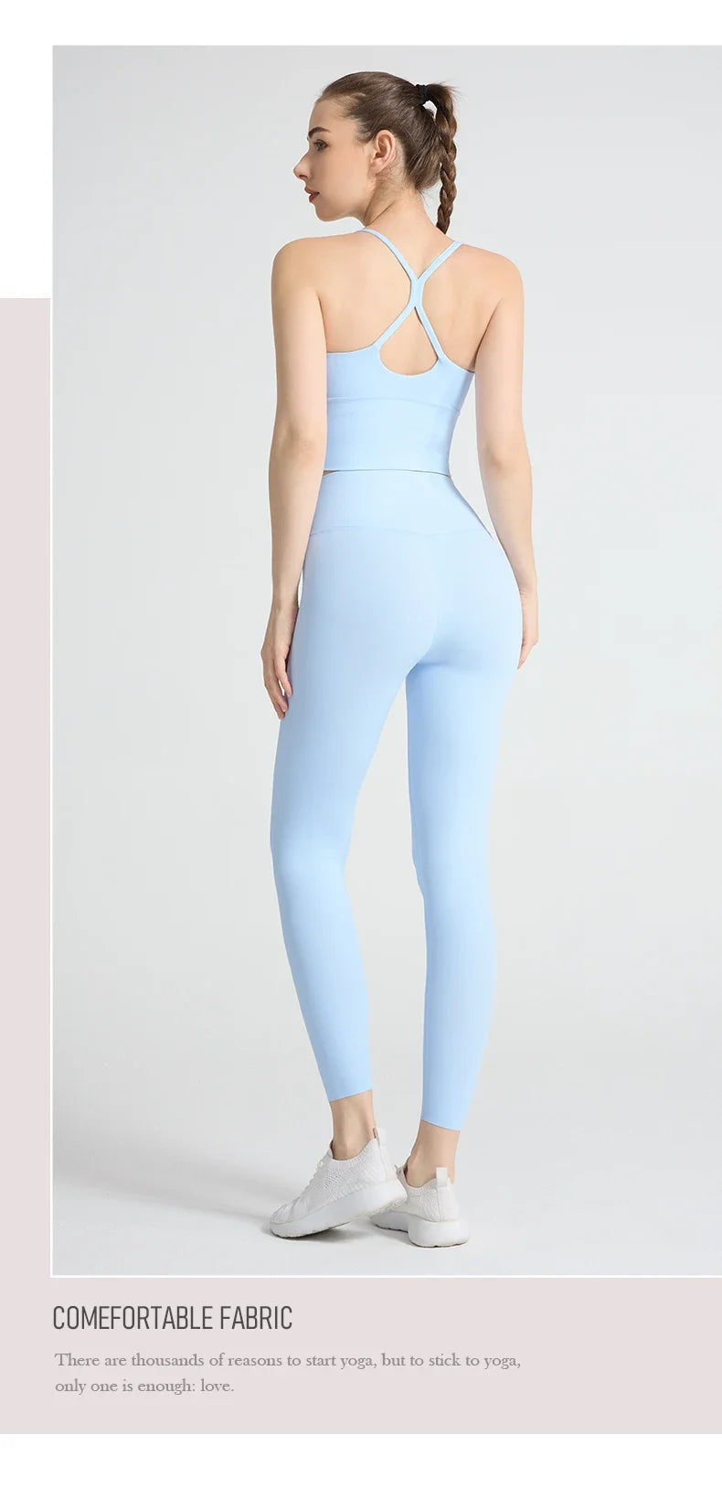2PCS Yoga Set Crop Top High Waist Legging Fitness Bra Set Breathable