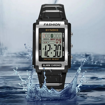 Men's Rectangular Sports Electronic Watch