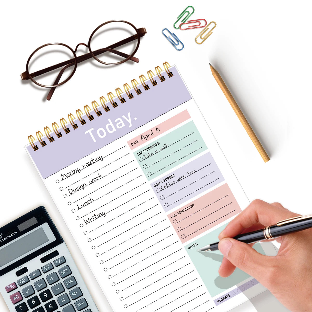 To Do List Notepad - 104 Pages Double-Sided 52 Sheets Daily Undated Planner Notebook