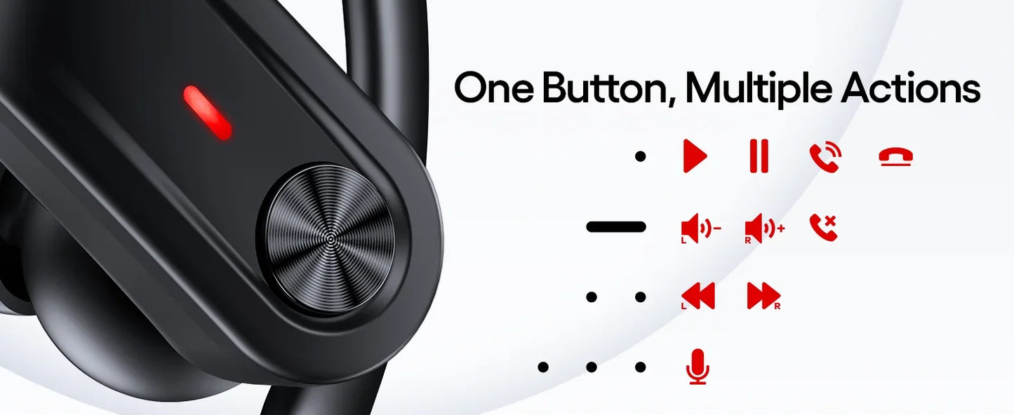 Bluetooth V5.3 Waterproof Headphones IPX7 with Noise Cancelling  80Hrs Playtime