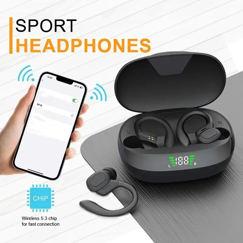 Ture Wireless Earbuds Ear Hook Sports HiFI Stereo Waterproof  With Mic