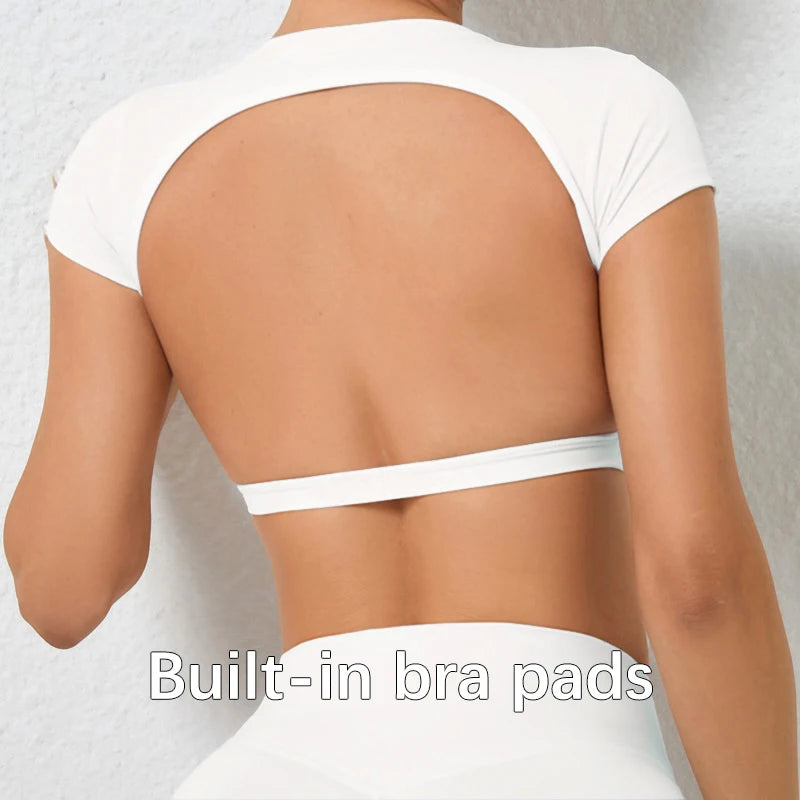 Breathable Workout Tops  Backless Yoga Crop Tops