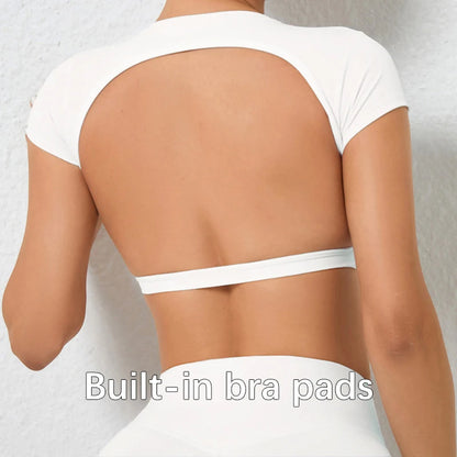 Breathable Workout Tops  Backless Yoga Crop Tops