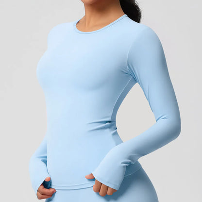 Long Sleeve Fitness Dry Fit Breathable High Elastic Sports Crop Tops