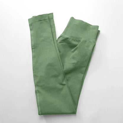 Seamless  Yoga Pants  Low Ribbed Band