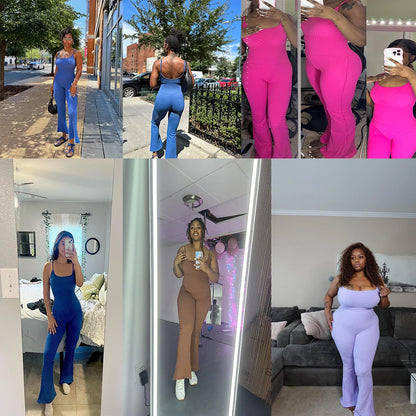 Sleeveless Yoga  Bodycon Rompers Backless
