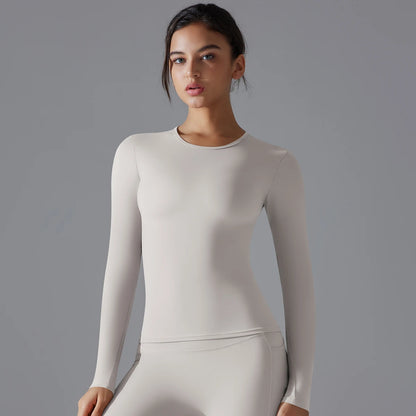 Long Sleeve Fitness Workout Breathable High Elastic Sports Top