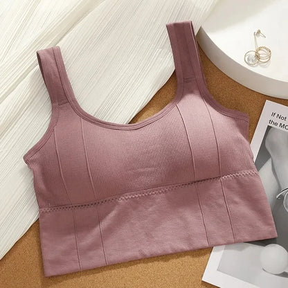 Breathable  Anti-Sweat Fitness Top Seamless Yoga Bra Shockproof Crop Top Push Up Sport Bra