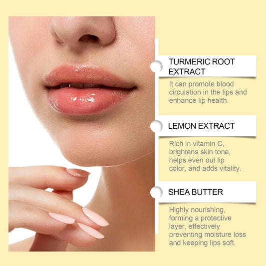 Ginger Lemon Lip Balm Mask Gloss Oil Exfoliating Clean Turmeric Dark Melanin Remove Improve Dullness Moisturizer