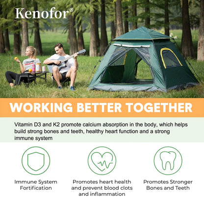 Vitamin D3 K2 Capsules - B6, Zinc, Vitamin D3 10000 IU and Vitamin K2 MK7
