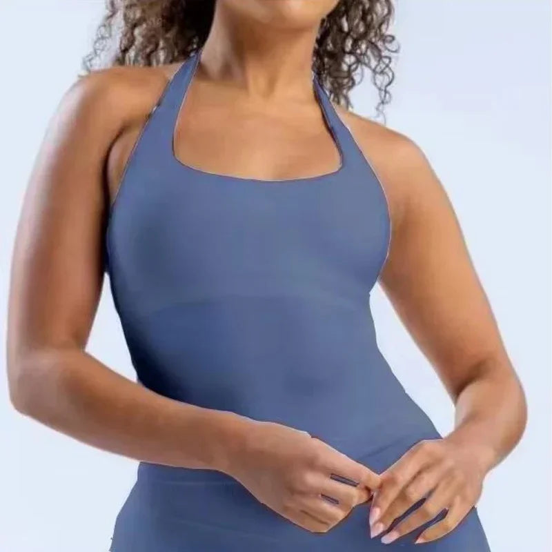 Halter Top Yoga Tank Removable Chest Pad