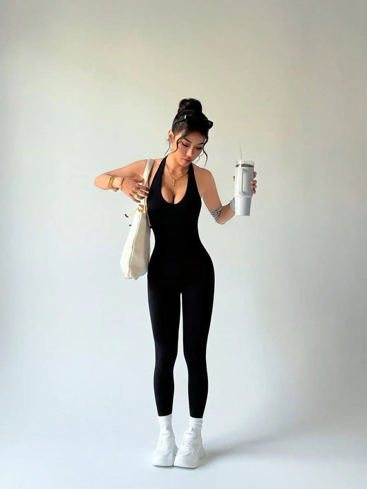 One-Piece Yoga Jumpsuit Skinny Short