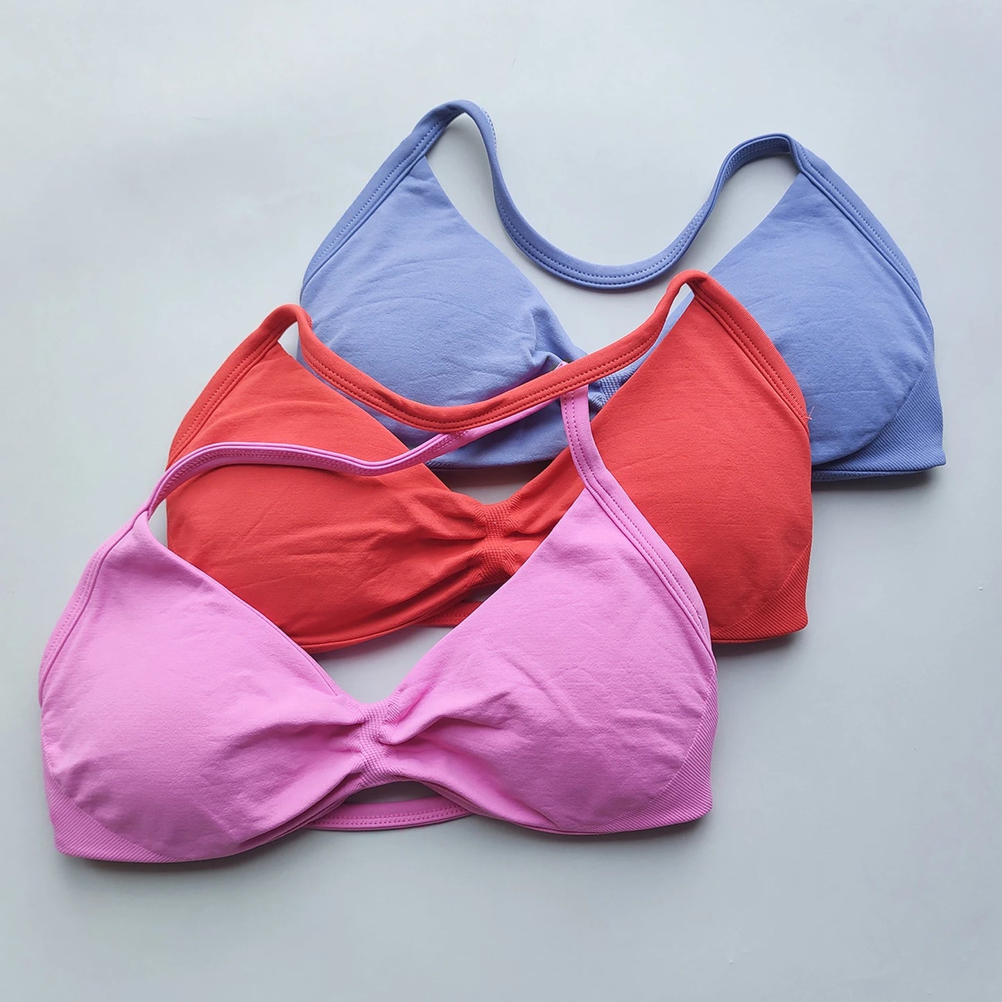 Sports Bra Strappy Backless Removable Cups