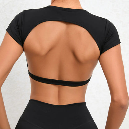 Breathable Workout Tops  Backless Yoga Crop Tops