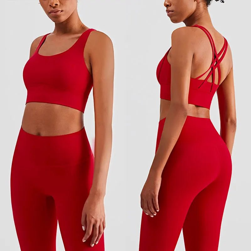 2 Piece Yoga Push Up  Sports Bra Leggings Suit