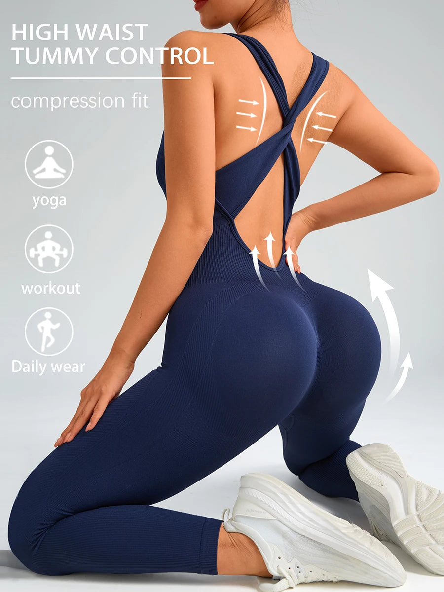 Trendy Bodysuit  Seamless Overalls Leggings